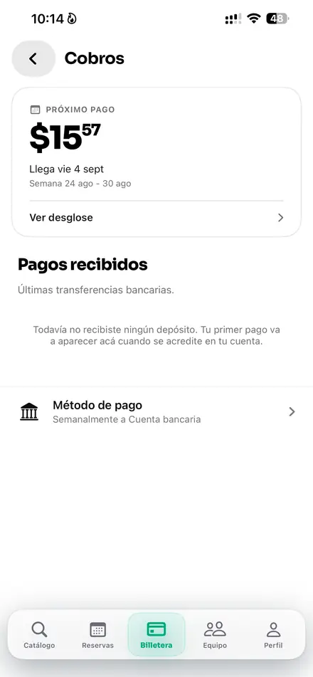 Cobros con el próximo pago y su fecha